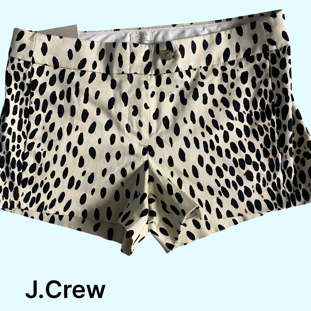 J.Crew Leopard Chino shorts, size 4. NWT